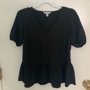 Black v neck dress shirt